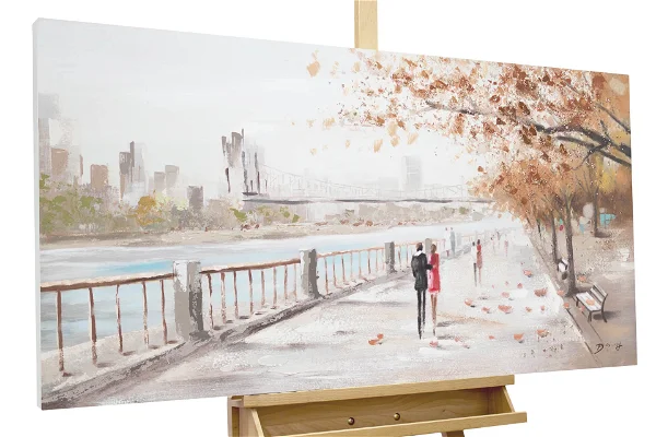 Handgeschilderd schilderij 'Autumn Walk'