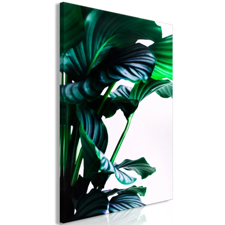 kunstdruk op canvas springerige blaadjes verticaal