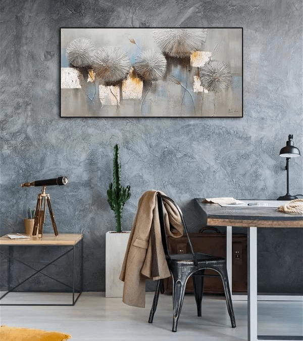 Handgeschilderd schilderij 'barsten beginnen te vertonen