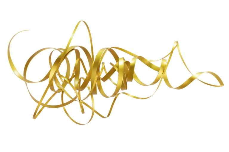 Metalen wanddecoratie 'Golden Braid'