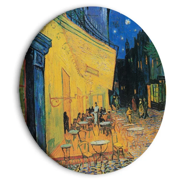Rond schilderij 'Gogh's Café Terrace'