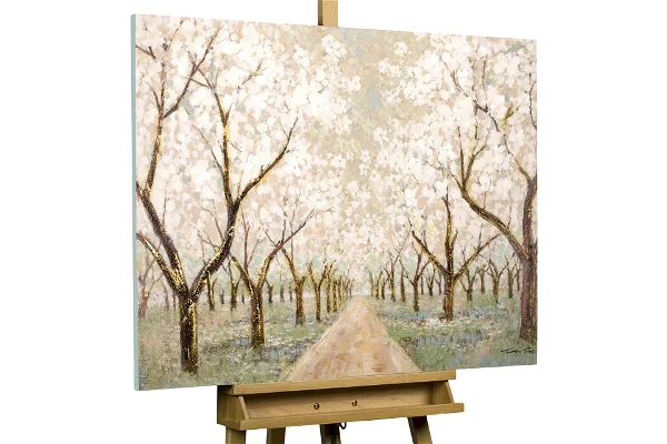 Handpainted Painting 'Avenue full of blossoms'