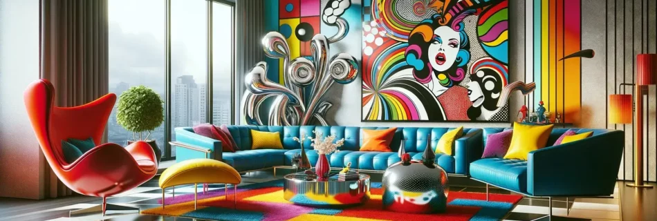 woonscène met pop-art eigentijdse designstijl