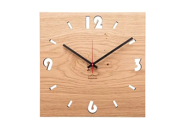 Design klok 'Duhrchbruch (oak angular)'
