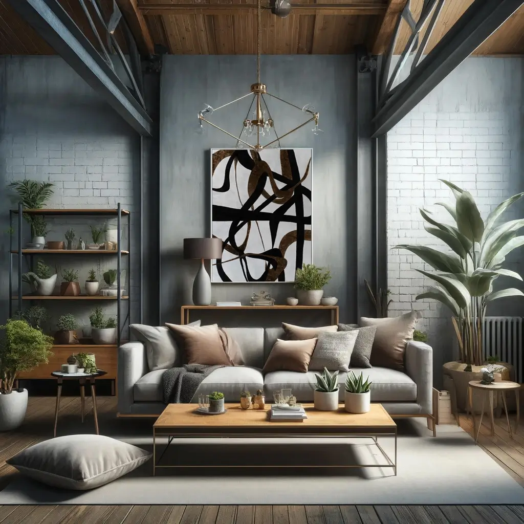 leefruimte met xxl schilderij