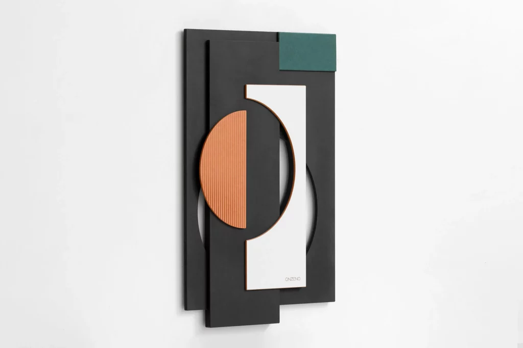 3d wall art in color black and orange