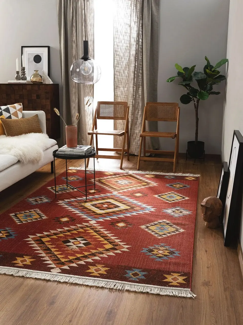 Design rug 'Kira Red' 80x150cm | Modern & Contemporary Style