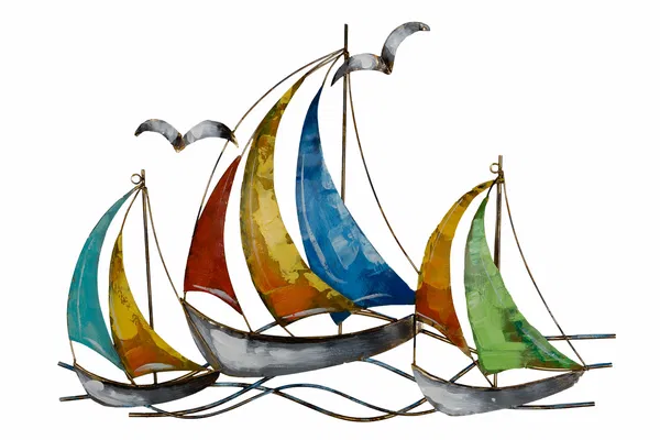 Metal wall art 'Sail of Colors'